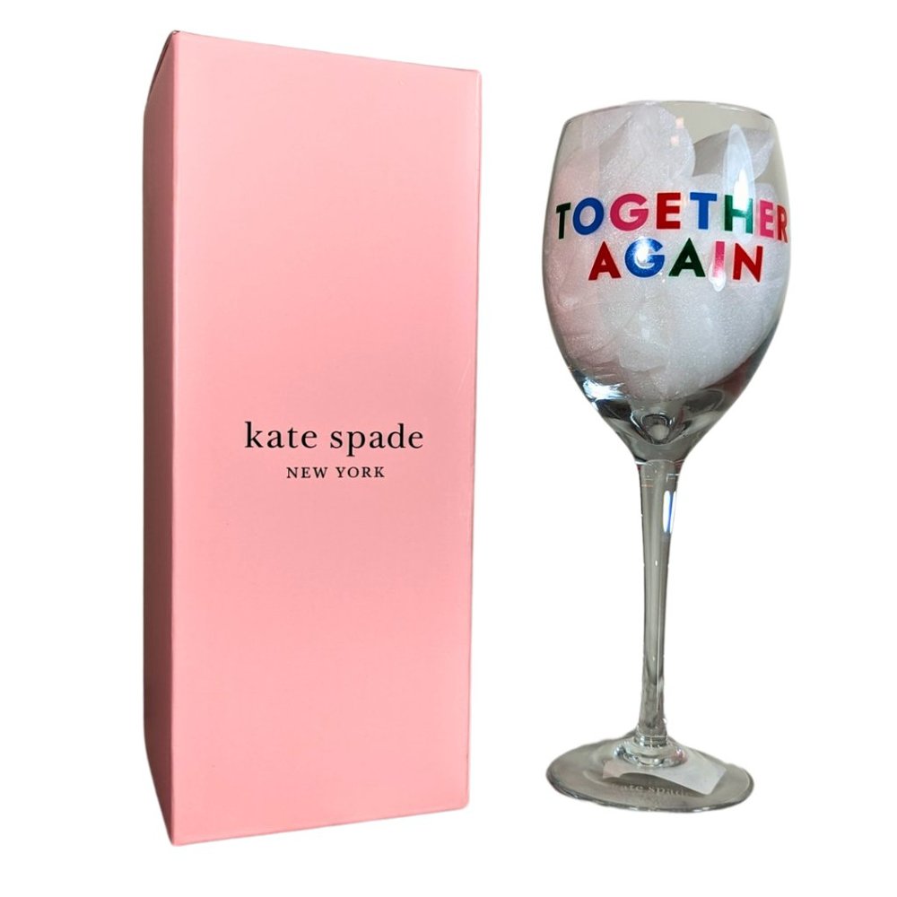 SOLD kate spade new york NIB 'Together Again' Celebrate 12 oz wine glass - Picture 1 of 10